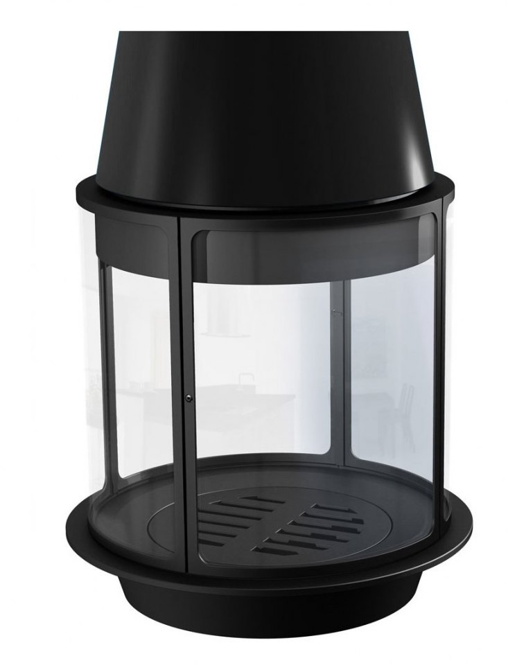 Камин ARLET CENTRAL, подвесной, высокое стекло, чёрный (Traforart)