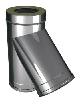 Тройник 45° D104/300, изоляция 100 мм, AISI 321/304 (Вулкан)