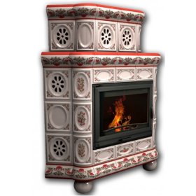 Каминная облицовка КимрПечь Медальон угловая двухъярусная Рябина