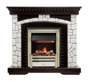 Каминокомплект Glasgow - Венге / Белый с очагом Cavendish