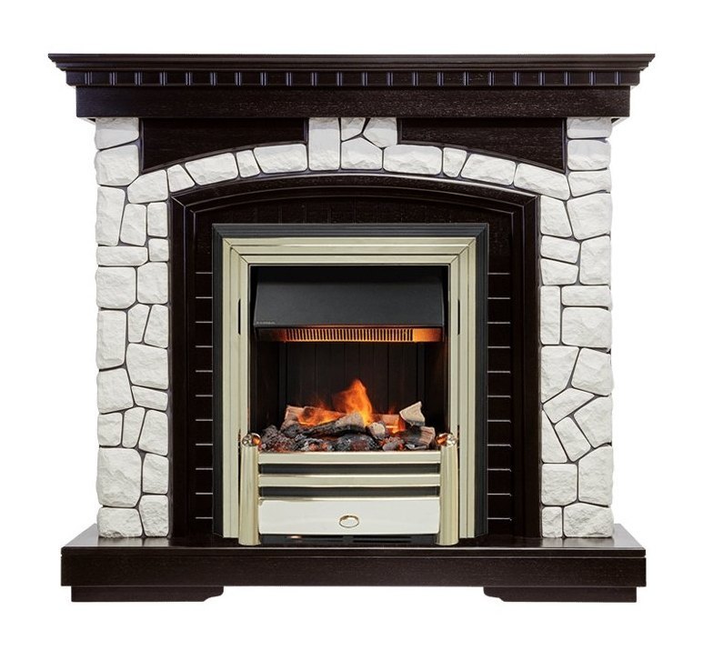 Каминокомплект Glasgow - Венге / Белый с очагом Cavendish