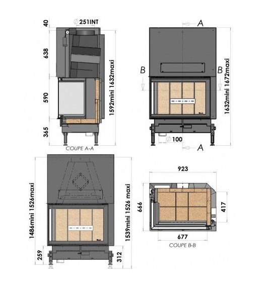 Каминная топка Chazelles DESIGN D1000 VAD/VAG