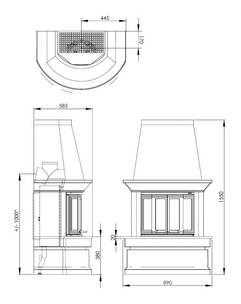 Чугунная печь камин Nordpeis Geilo пристенный