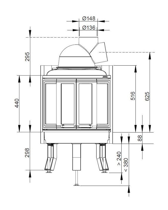 Чугунная печь камин Nordpeis Geilo пристенный