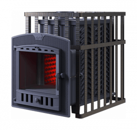 Чугунная банная печь Гефест ЗК в сетке - 40 (П2)