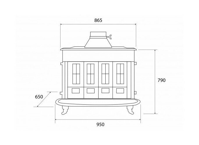 Чугунная печь камин Hergom Franklin 82