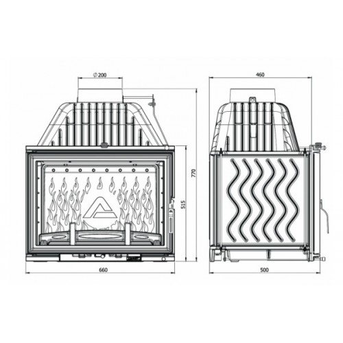 Каминная топка Kaw-Met W17 Dekor - 16 кВт
