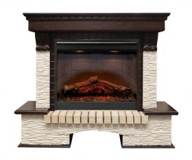 Каминокомплект Pierre Luxe - Темный дуб / Сланец мелкий с очагом Symphony 26'' DF2608-INT