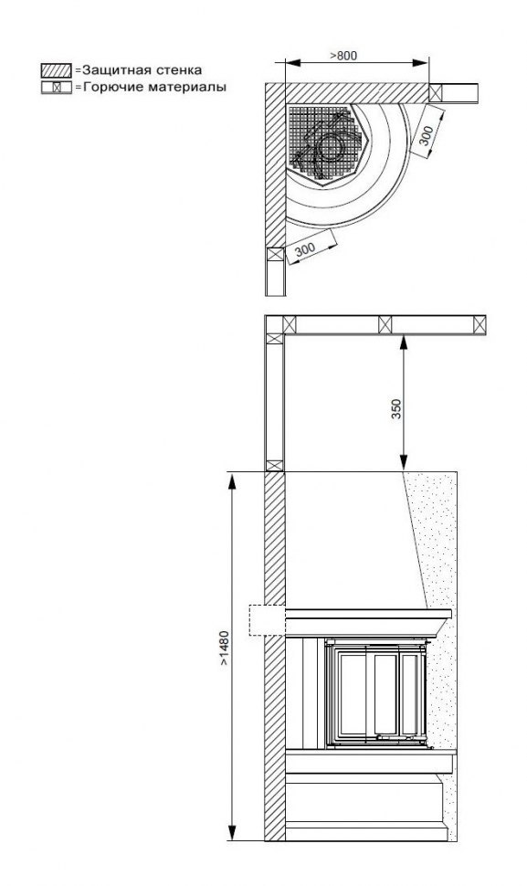 Чугунная печь камин Nordpeis Geilo угловой