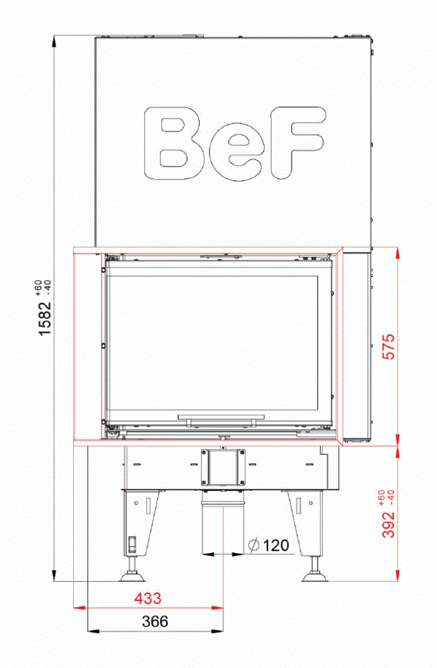 Каминная топка BeF Therm V 8 CP/CL