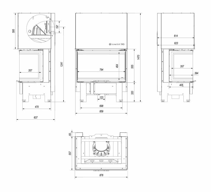 Каминная топка Kratki NBC 10 (гильотина)