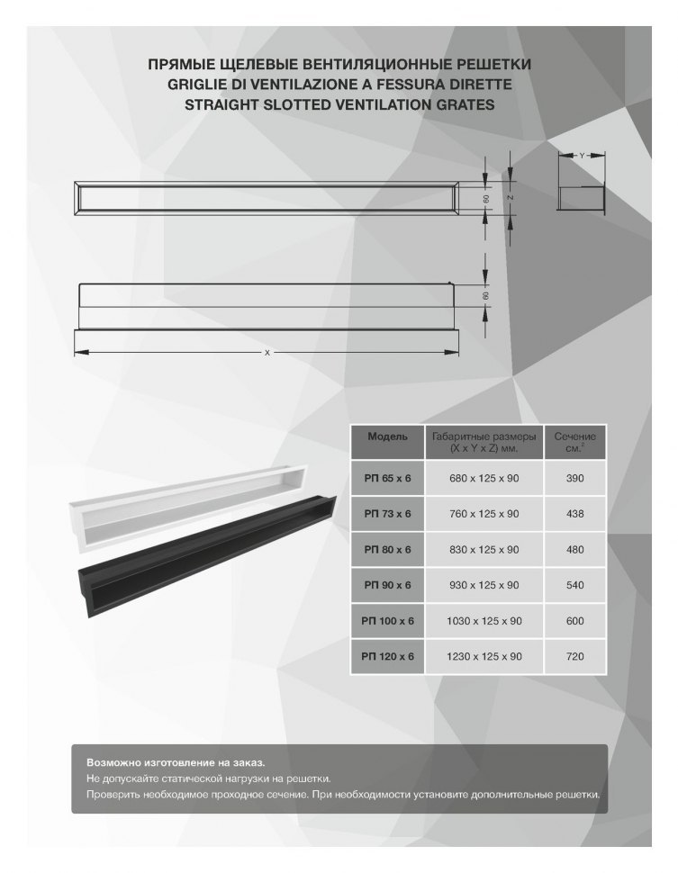 Решетка вентиляционная Астов РП 73х6