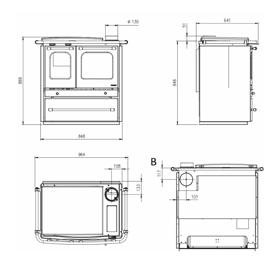 Чугунная отопительно варочная печь La Nordica Sovrana Evo