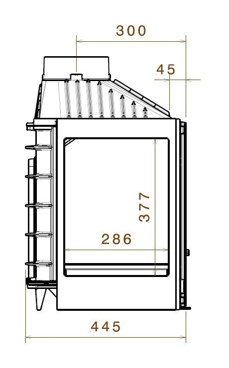 Каминная топка Liseo LCI 007 GFLR (два боковых стекла) (L7 RL)