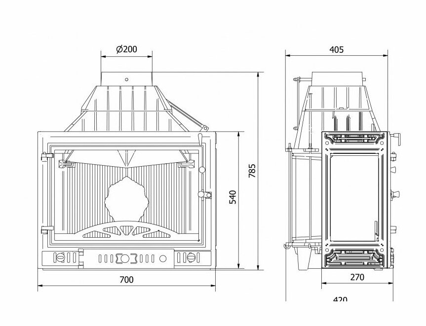 Каминная топка Kaw-Met W3 LPB