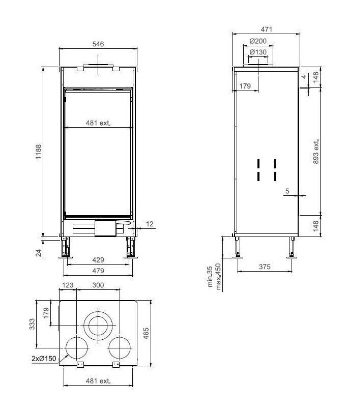 Газовый камин Тру Вижн 550 V / True Vision 550 V gas