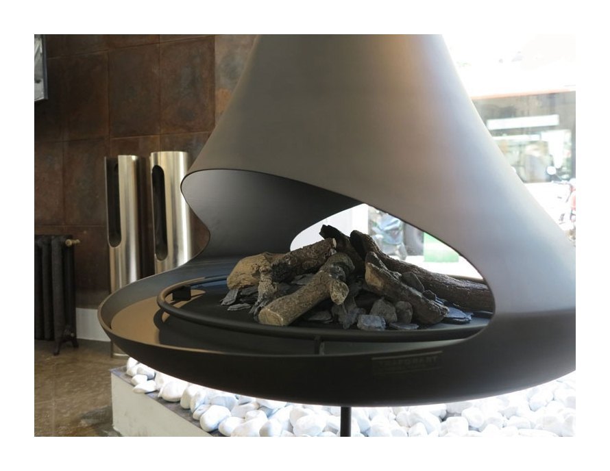 Камин DORIA CENTRAL, открытый, двухсторонний, без системы вращения, чёрный (Traforart)