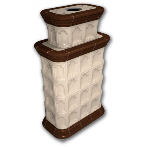 Каминная облицовка КимрПечь Истра центральная двухъярусная Шоколад