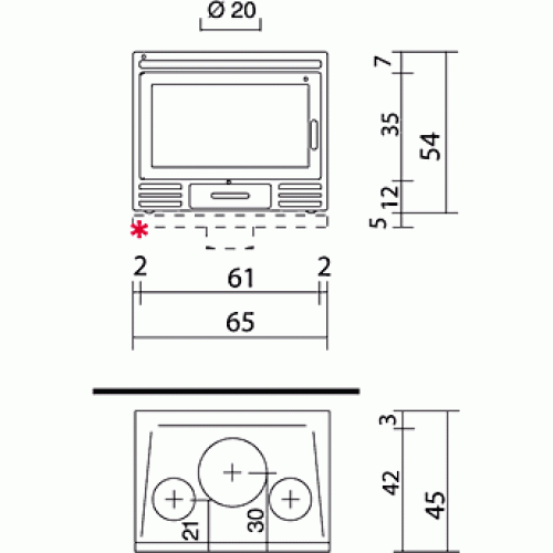 Каминная топка Edilkamin Firebox Riga 54 V (Рига)