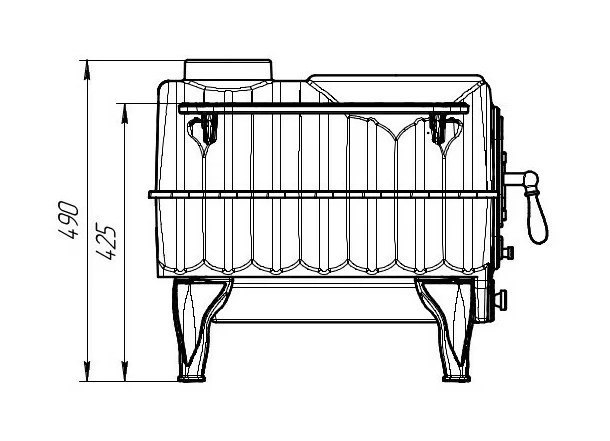 Чугунная дровяная печь-камин Тайга PRO