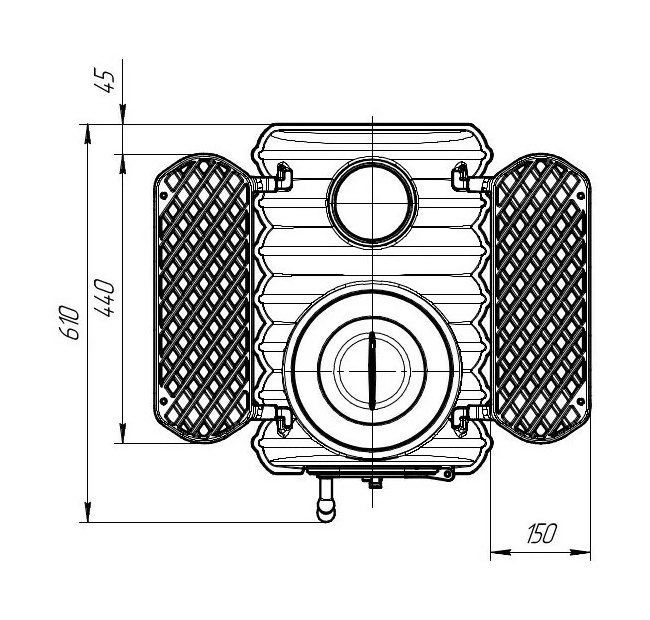 Чугунная дровяная печь-камин Тайга PRO