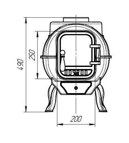 Чугунная дровяная печь-камин Тайга PRO