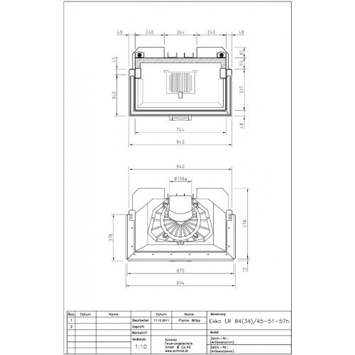 Каминная топка Schmid Ekko U 84(34)51 h