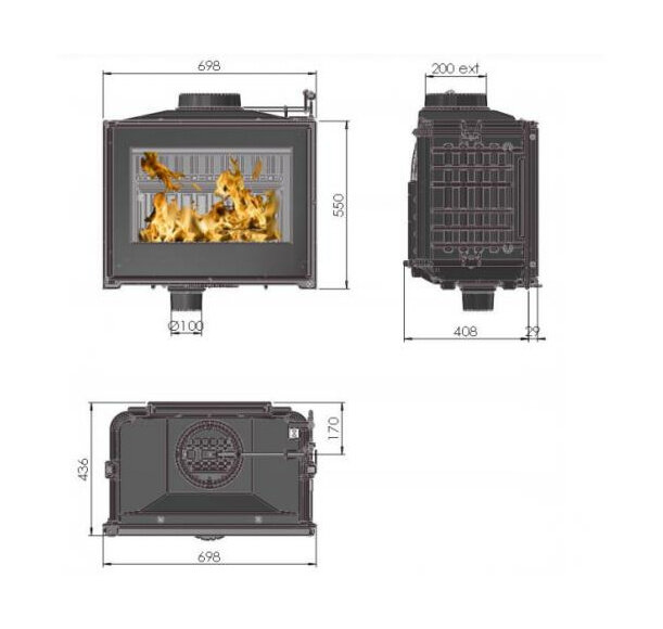 Каминная топка Chazelles F70L