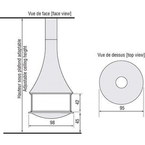 Камин JC Bordelet Zelia 908 центральный открытый