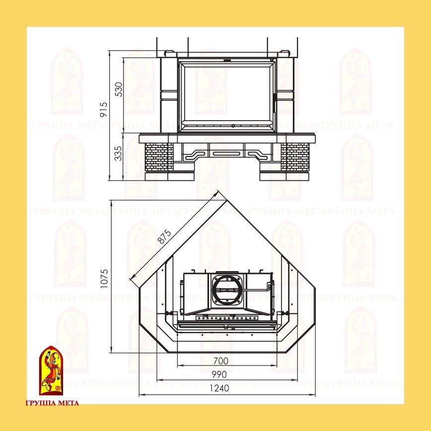Каминная облицовка Мета Акцент 700
