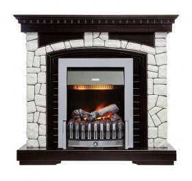 Каминокомплект Glasgow - Венге / Белый с очагом Danville Chrome FB2