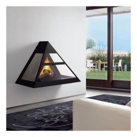 Камин ADMETO FRONTAL, подвесной, заднее подключение, чёрный (Traforart)