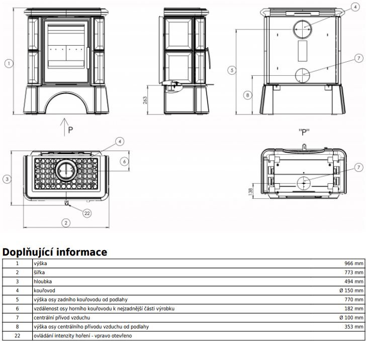 Кафельная печь-камин ABX Bavaria KI (кафельный цоколь) с допуском воздуха