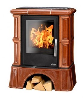 Кафельная печь-камин ABX Bavaria KI (кафельный цоколь) с допуском воздуха