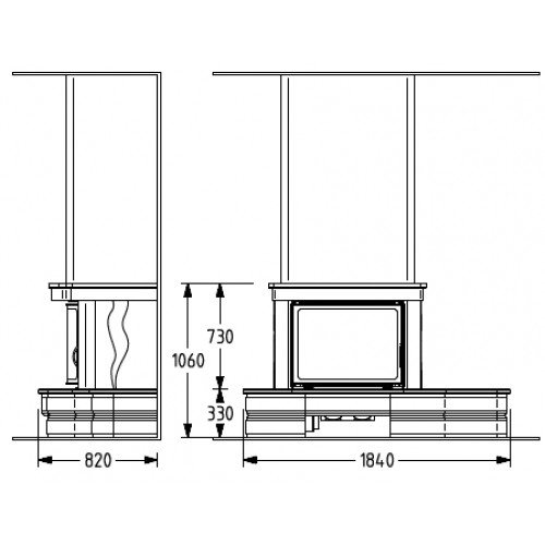 Каминная облицовка Supra Concerto 180, Edelrok + Crema Marfil, левая