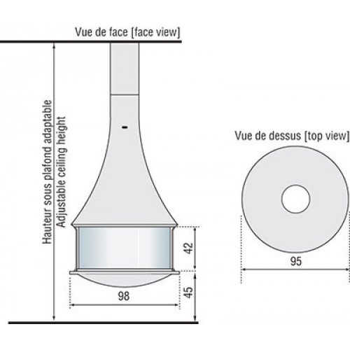 Камин JC Bordelet Zelia 908 центральный со стеклом