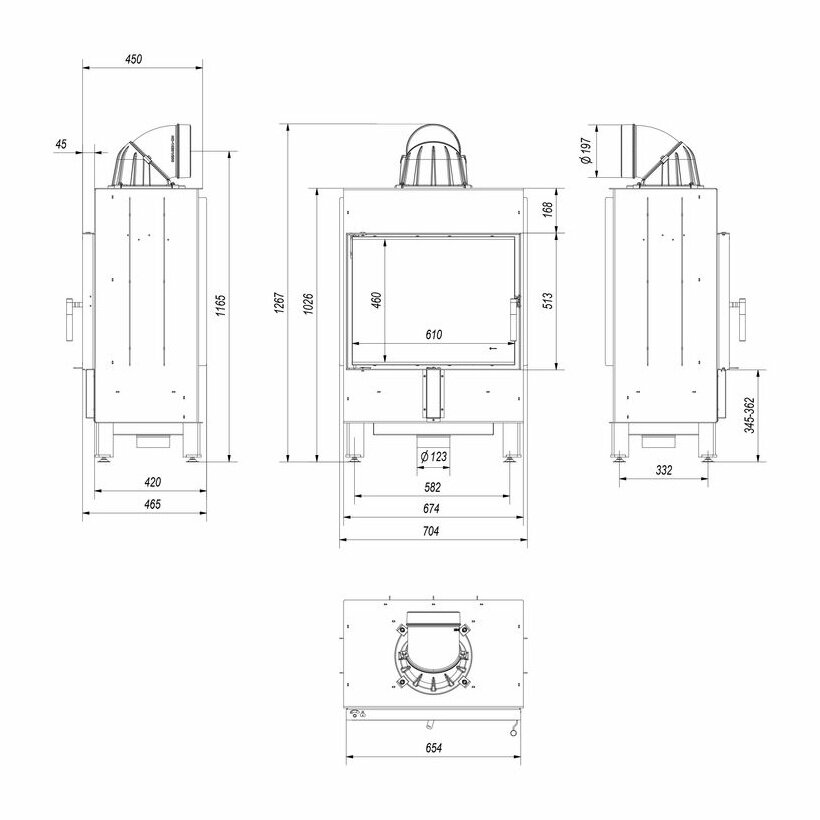 Каминная топка Kratki Lucy 12