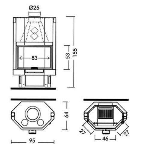 Каминная топка Edilkamin Tekno 3 UP N (Техно)