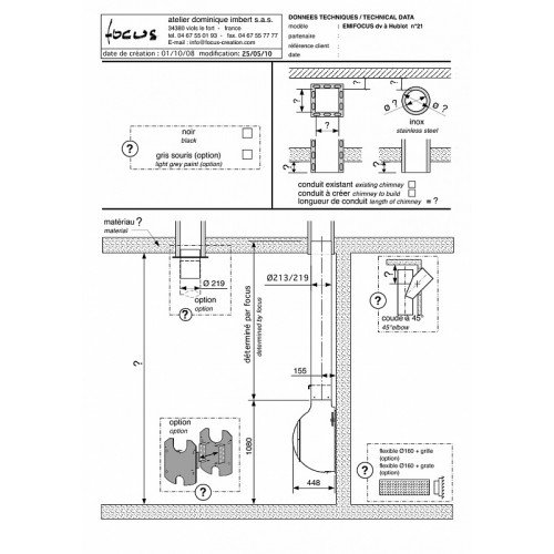 Камин дровяной Focus Emifocus Porthole (с выпуклой стеклянной дверцей)