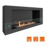 Биокамин SteelHeat WALL LONG 1200 черный (Стекло + Стемалит)