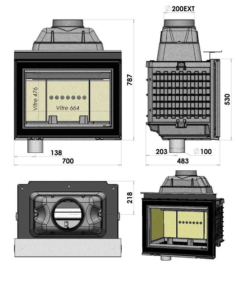 Каминная топка Chazelles HP700 L