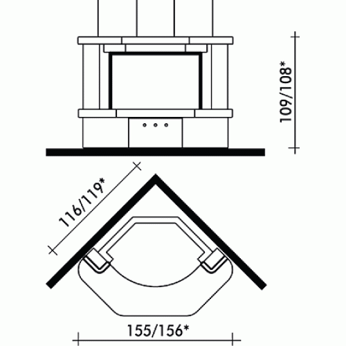 Каминная облицовка EdilKamin Abaco medio, под Status Plus