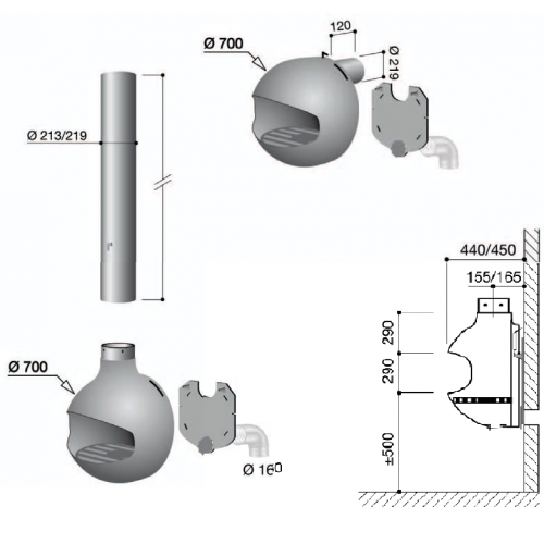 Камин дровяной Focus Emifocus (открытый)