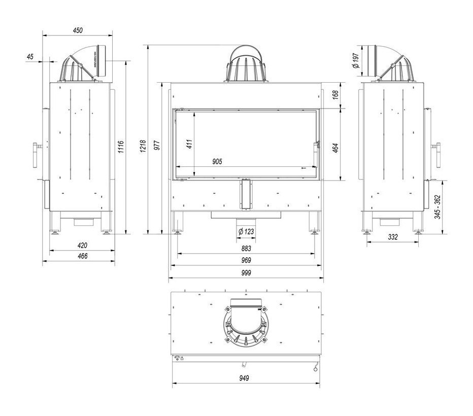 Каминная топка Kratki Lucy 16