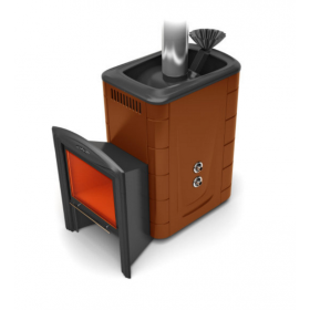 Дровяная печь для бани TMF Гейзер 2014 Inox Витра ЗК ТО терракота