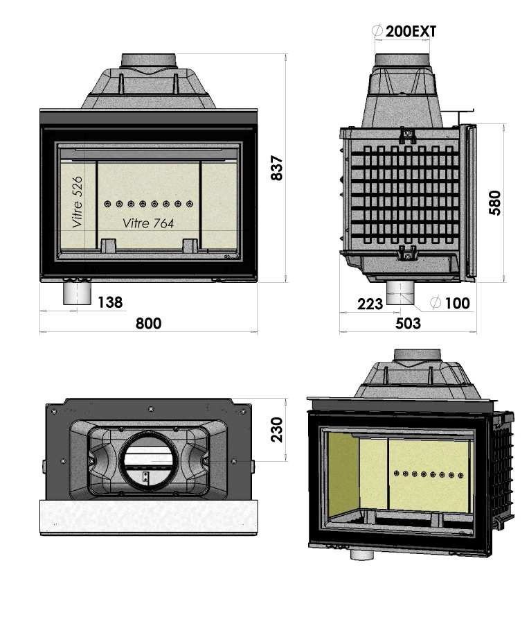 Каминная топка Chazelles HP800 L