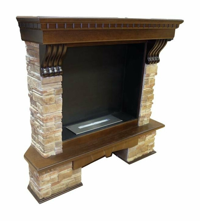 Биокамин Firebird Валенсия угловая, темный дуб