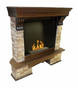 Биокамин Firebird Валенсия угловая, темный дуб