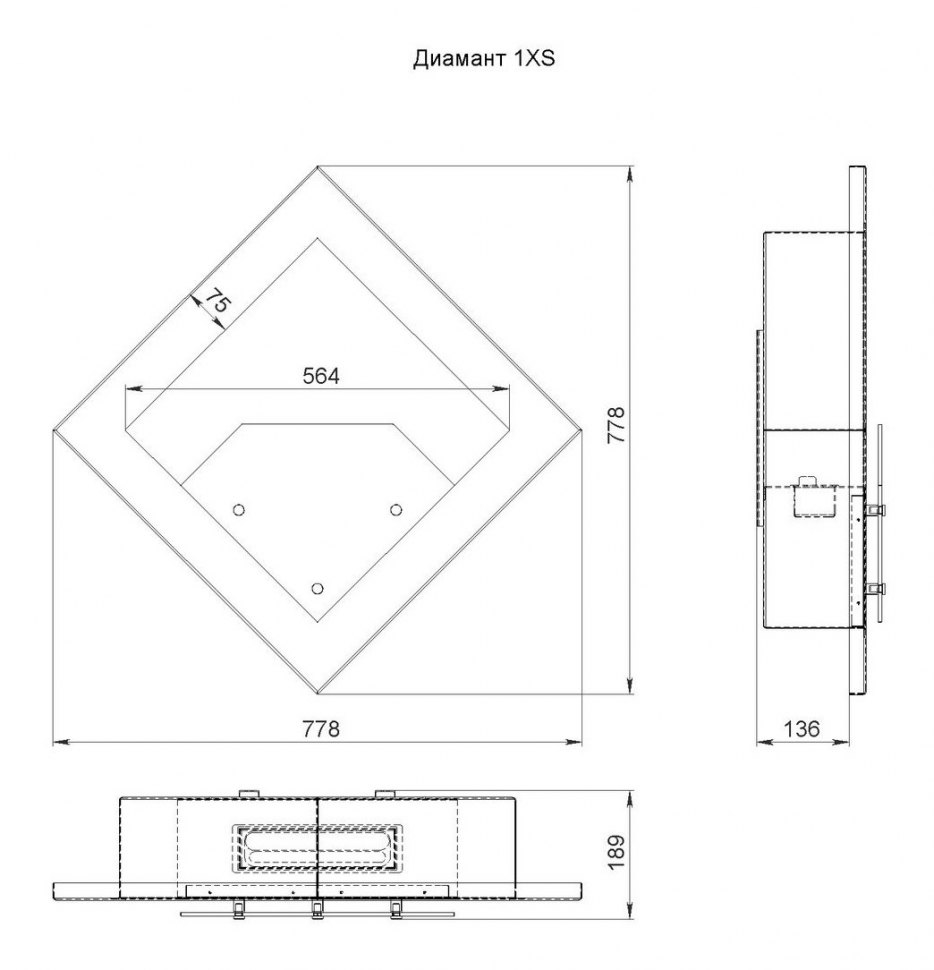 Биокамин Lux Fire Диамант 1 XS