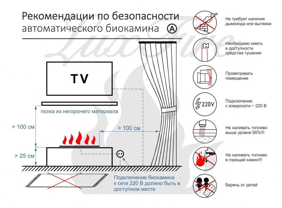 Биокамин Lux Fire Диамант 1 XS